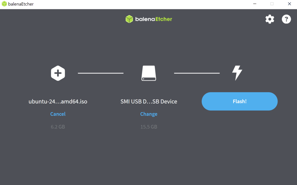 Balena Etcher Flashed file