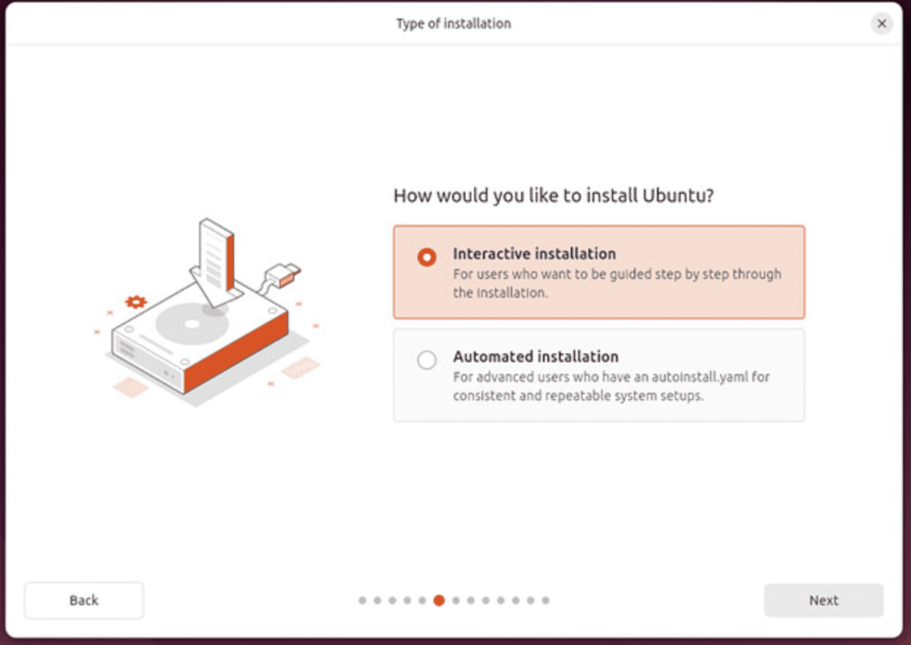 Interactive ubuntu installation