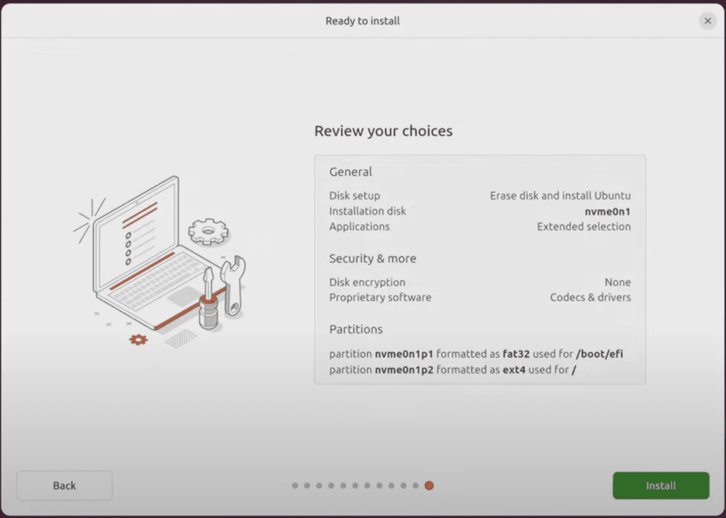 review settings ubuntu