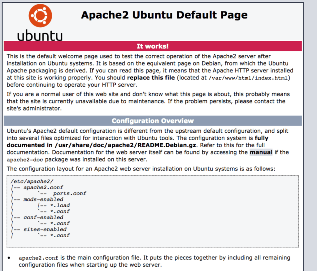 Apache default page