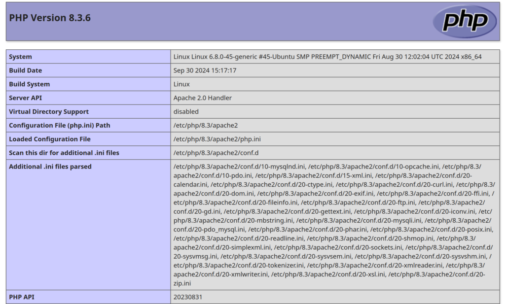 PHP info