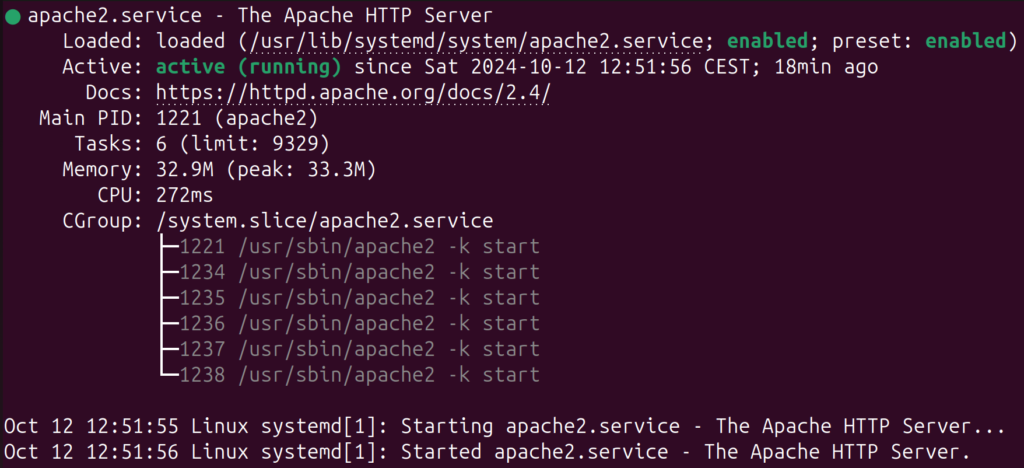 apache status